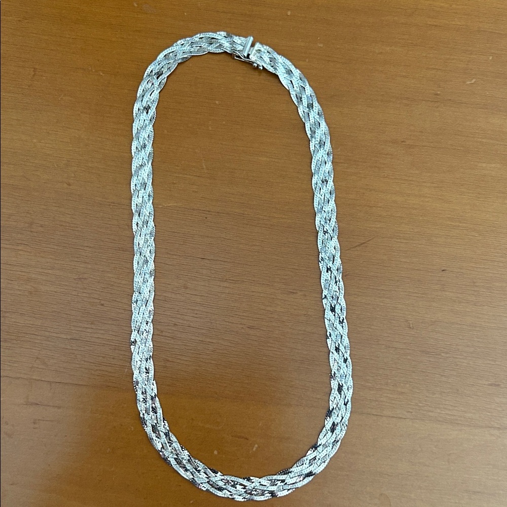 Silver Braided Necklace